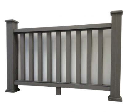 staket i träkomposit ljusgrå